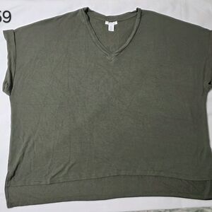 ​Daily Ritual Olive Green V-Neck Dolman Sleeve Top - Size XXL - Good Condition